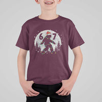 Funny Bigfoot 67 Christmas Night Stroll Moon Sasquatch T Shirt For Kid - Wonder Print Shop