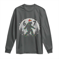 Funny Bigfoot 67 Christmas Night Stroll Moon Sasquatch Long Sleeve Shirt - Wonder Print Shop