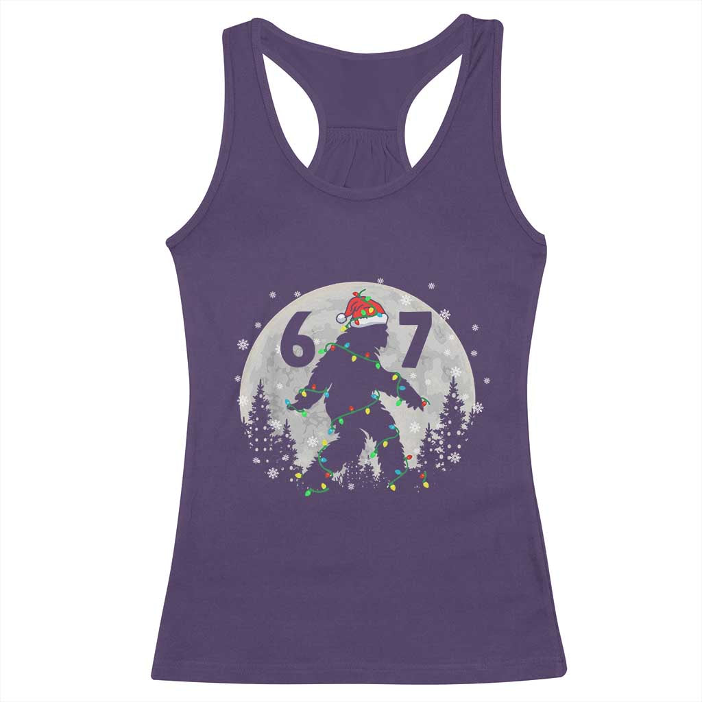 Funny Bigfoot 67 Christmas Night Stroll Moon Sasquatch Racerback Tank Top - Wonder Print Shop