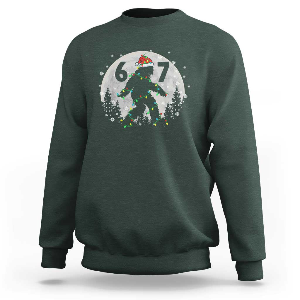 Funny Bigfoot 67 Christmas Night Stroll Moon Sasquatch Sweatshirt - Wonder Print Shop