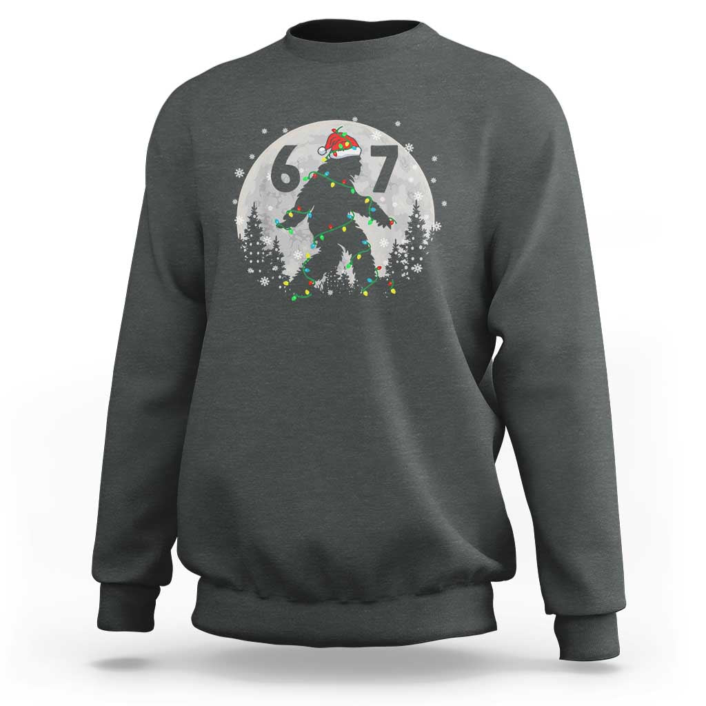 Funny Bigfoot 67 Christmas Night Stroll Moon Sasquatch Sweatshirt - Wonder Print Shop
