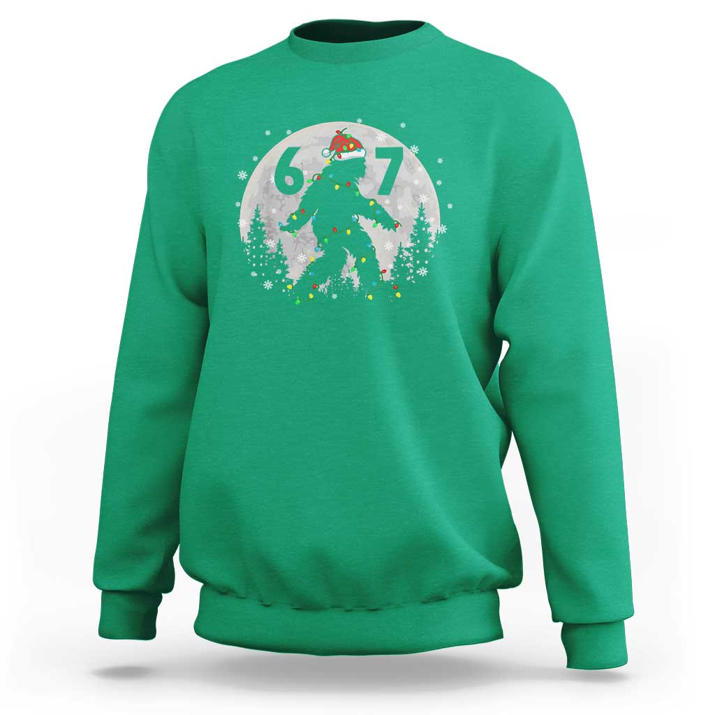 Funny Bigfoot 67 Christmas Night Stroll Moon Sasquatch Sweatshirt - Wonder Print Shop