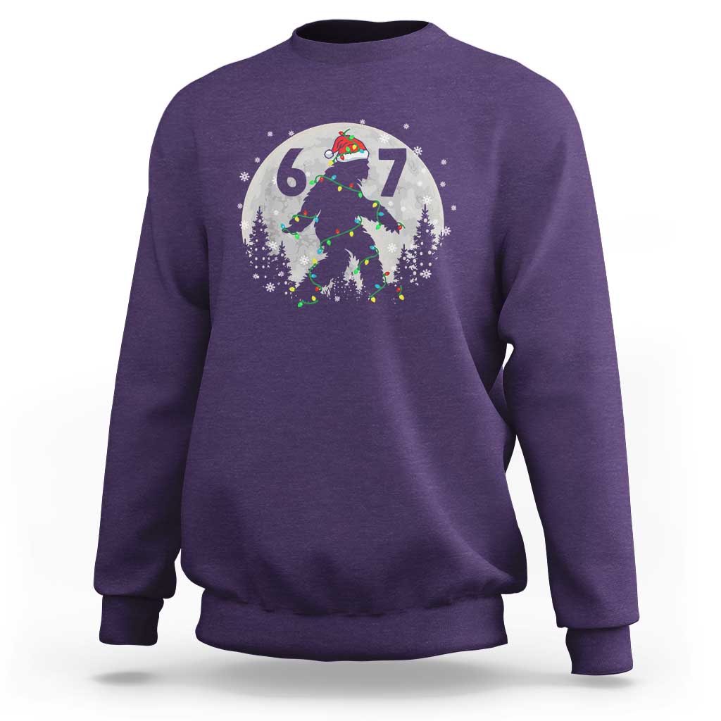 Funny Bigfoot 67 Christmas Night Stroll Moon Sasquatch Sweatshirt - Wonder Print Shop