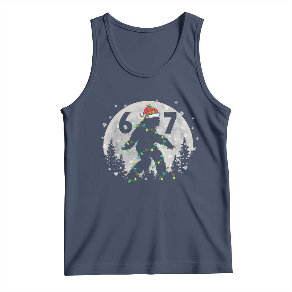 Funny Bigfoot 67 Christmas Night Stroll Moon Sasquatch Tank Top - Wonder Print Shop