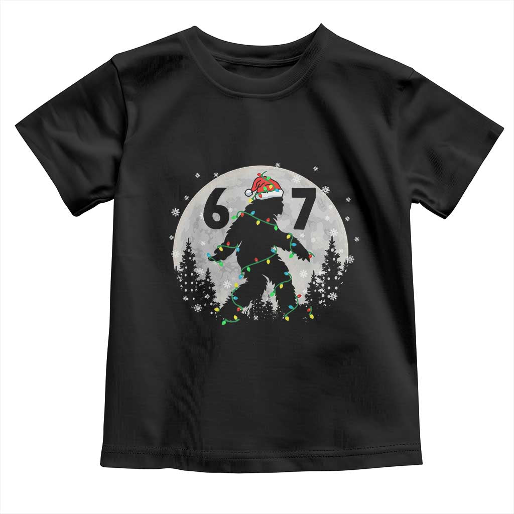 Funny Bigfoot 67 Christmas Night Stroll Moon Sasquatch Toddler T Shirt - Wonder Print Shop