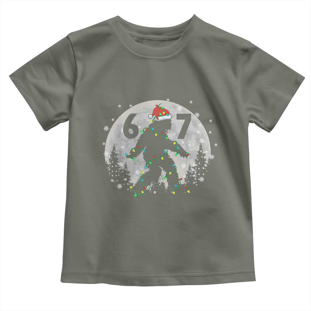 Funny Bigfoot 67 Christmas Night Stroll Moon Sasquatch Toddler T Shirt - Wonder Print Shop