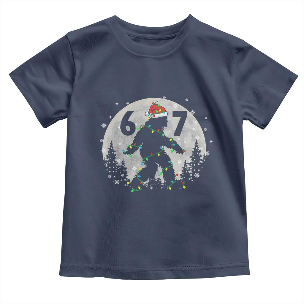 Funny Bigfoot 67 Christmas Night Stroll Moon Sasquatch Toddler T Shirt - Wonder Print Shop