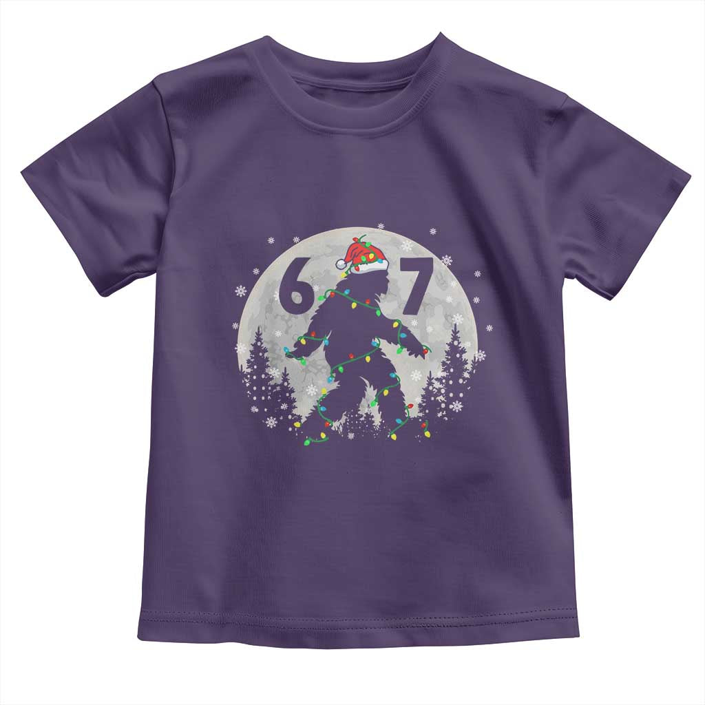 Funny Bigfoot 67 Christmas Night Stroll Moon Sasquatch Toddler T Shirt - Wonder Print Shop