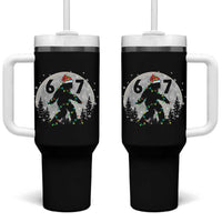 Funny Bigfoot 67 Christmas Night Stroll Moon Sasquatch Tumbler With Handle - Wonder Print Shop