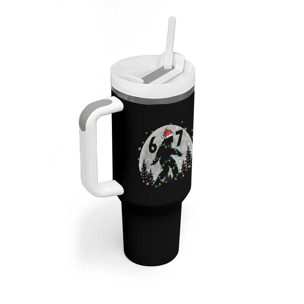 Funny Bigfoot 67 Christmas Night Stroll Moon Sasquatch Tumbler With Handle - Wonder Print Shop