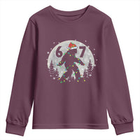 Funny Bigfoot 67 Christmas Night Stroll Moon Sasquatch Youth Sweatshirt - Wonder Print Shop