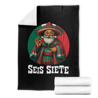 Funny Mexican Christmas 67 Throw Blanket Seis Siete Santa In Mexico - Wonder Print Shop