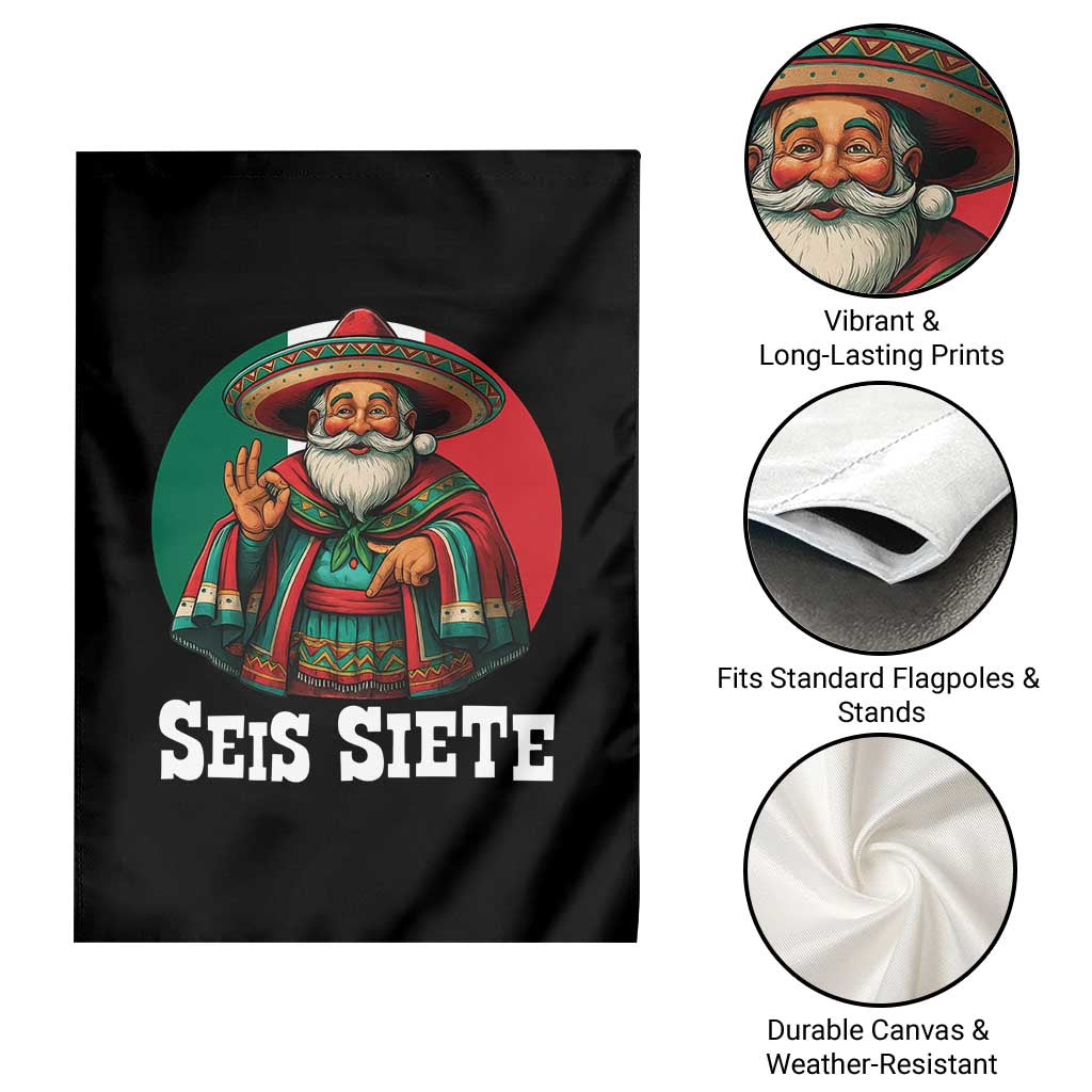 Funny Mexican Christmas 67 Garden Flag Seis Siete Santa In Mexico - Wonder Print Shop
