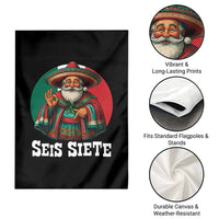 Funny Mexican Christmas 67 Garden Flag Seis Siete Santa In Mexico - Wonder Print Shop