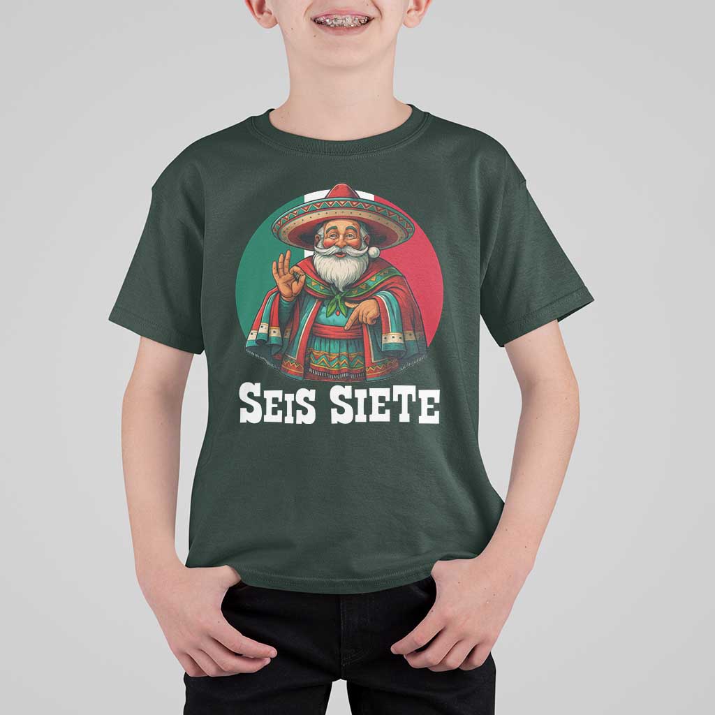 Funny Mexican Christmas 67 T Shirt For Kid Seis Siete Santa In Mexico - Wonder Print Shop
