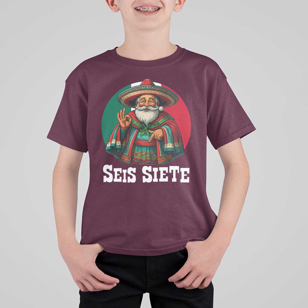 Funny Mexican Christmas 67 T Shirt For Kid Seis Siete Santa In Mexico - Wonder Print Shop
