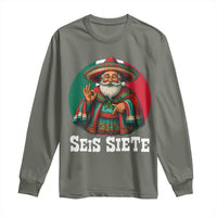 Funny Mexican Christmas 67 Long Sleeve Shirt Seis Siete Santa In Mexico - Wonder Print Shop
