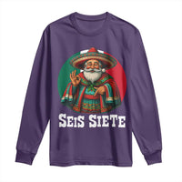 Funny Mexican Christmas 67 Long Sleeve Shirt Seis Siete Santa In Mexico - Wonder Print Shop