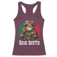 Funny Mexican Christmas 67 Racerback Tank Top Seis Siete Santa In Mexico - Wonder Print Shop