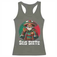 Funny Mexican Christmas 67 Racerback Tank Top Seis Siete Santa In Mexico - Wonder Print Shop