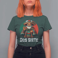 Funny Mexican Christmas 67 T Shirt For Women Seis Siete Santa In Mexico - Wonder Print Shop