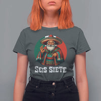 Funny Mexican Christmas 67 T Shirt For Women Seis Siete Santa In Mexico - Wonder Print Shop
