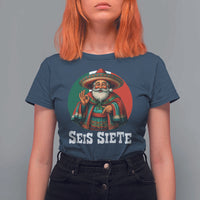 Funny Mexican Christmas 67 T Shirt For Women Seis Siete Santa In Mexico - Wonder Print Shop