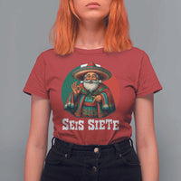 Funny Mexican Christmas 67 T Shirt For Women Seis Siete Santa In Mexico - Wonder Print Shop