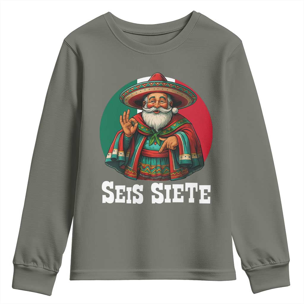 Funny Mexican Christmas 67 Youth Sweatshirt Seis Siete Santa In Mexico - Wonder Print Shop