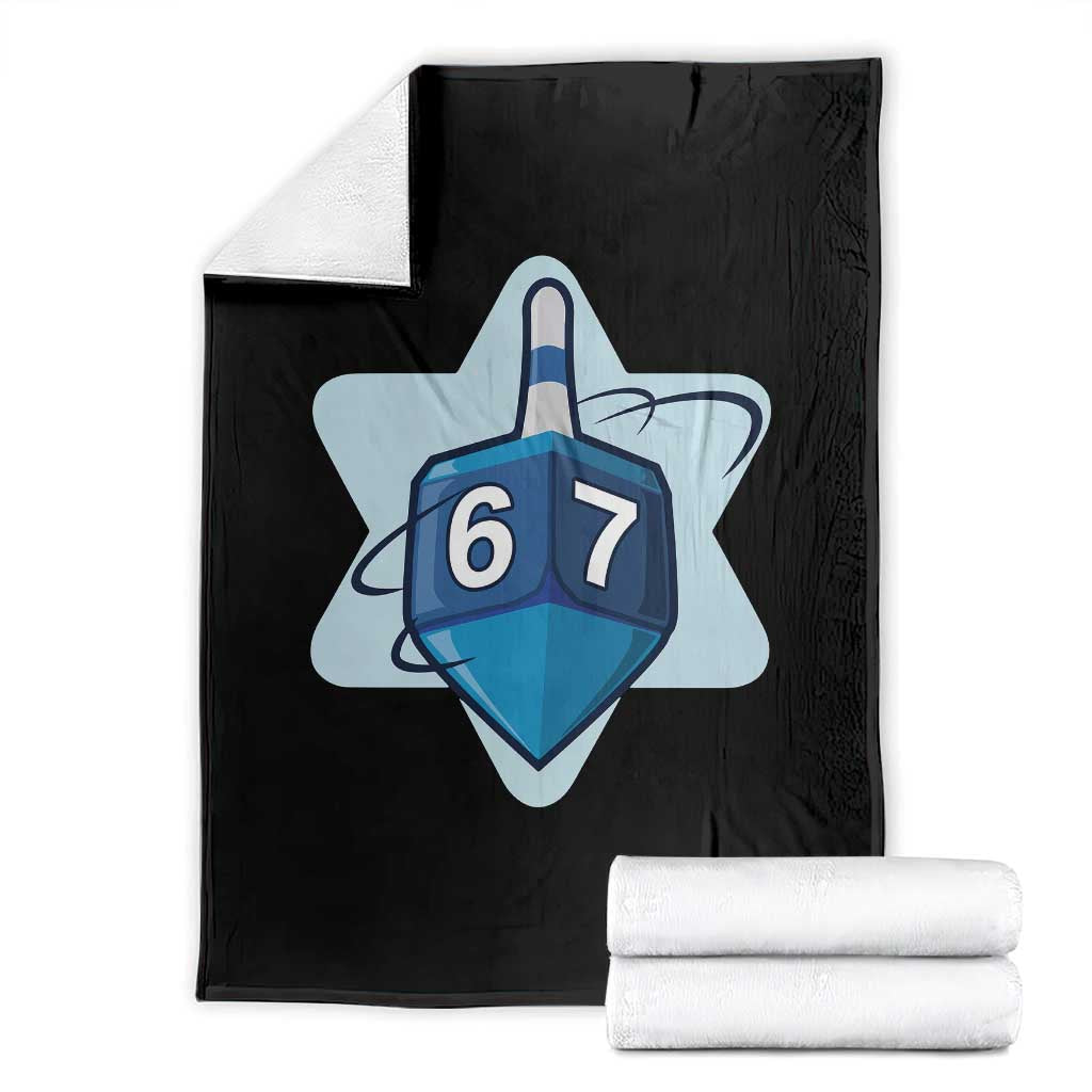 Funny Hanukkah 67 Throw Blanket Six Seven Meme Dreidel Star Of David - Wonder Print Shop
