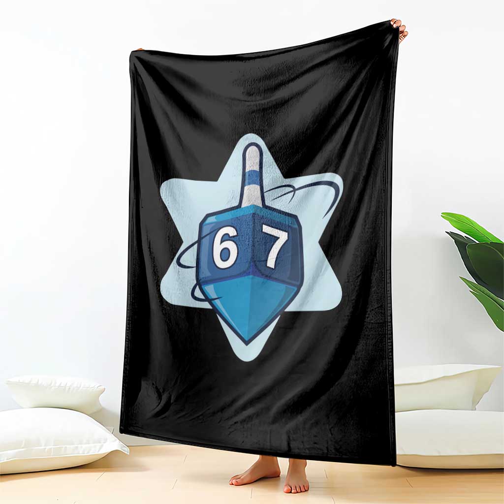 Funny Hanukkah 67 Throw Blanket Six Seven Meme Dreidel Star Of David - Wonder Print Shop