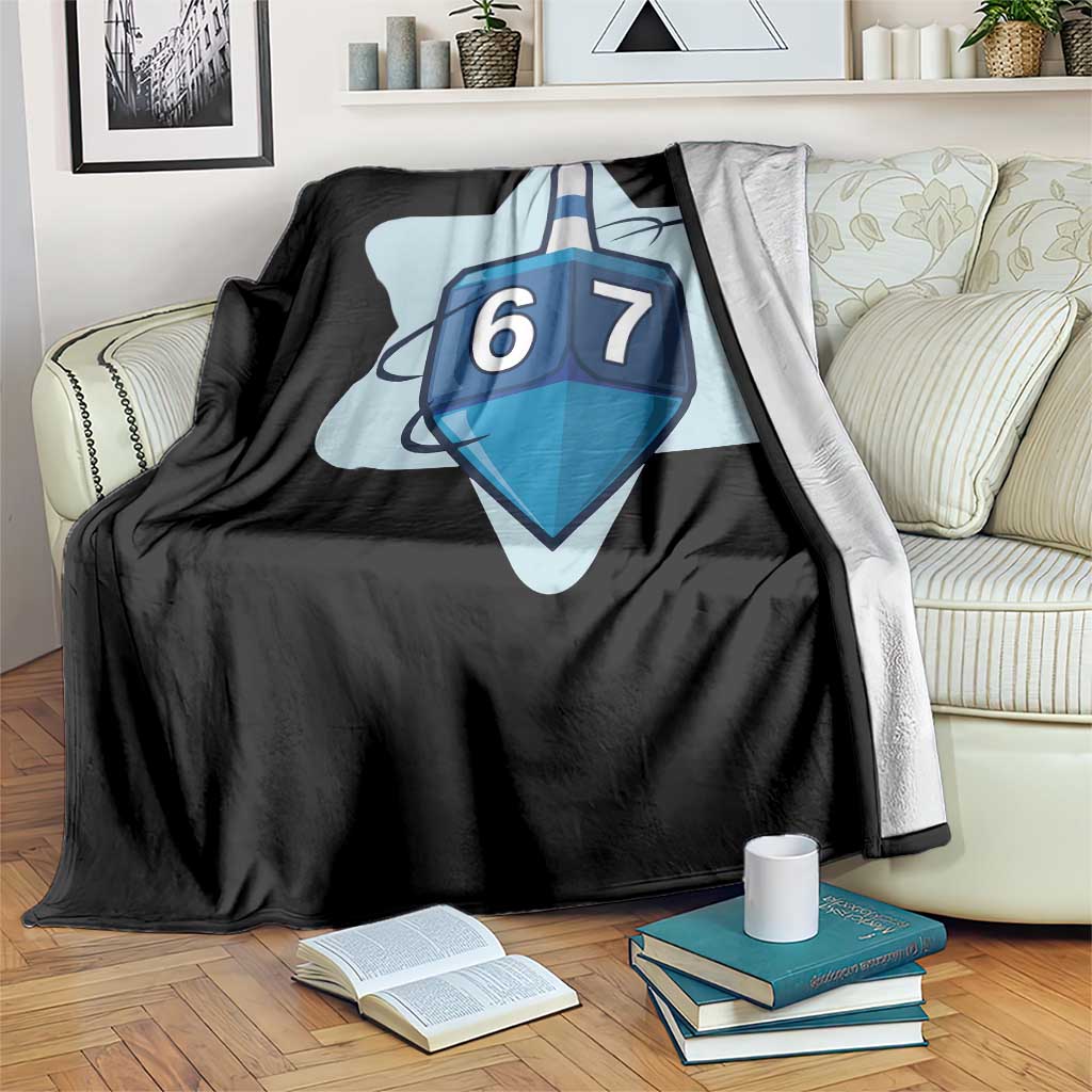 Funny Hanukkah 67 Throw Blanket Six Seven Meme Dreidel Star Of David - Wonder Print Shop