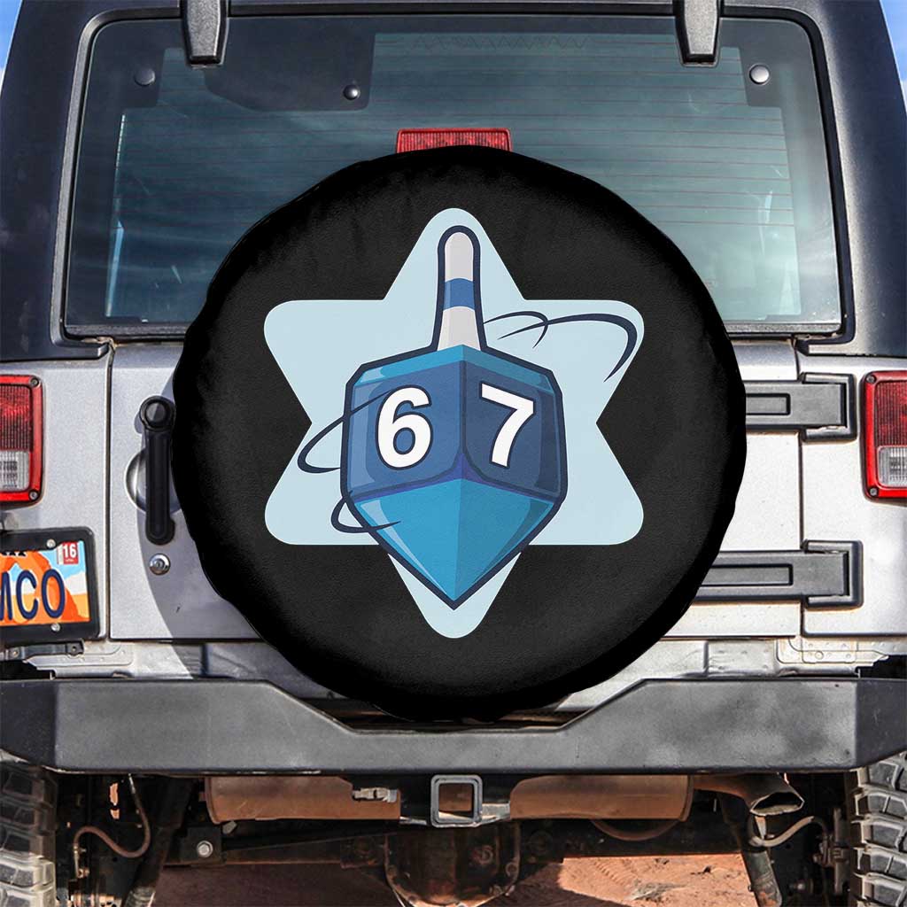 Funny Hanukkah 67 Spare Tire Cover Six Seven Meme Dreidel Star Of David - Wonder Print Shop