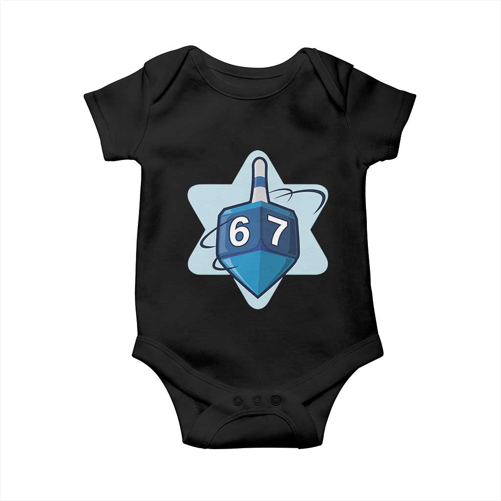 Funny Hanukkah 67 Baby Onesie Six Seven Meme Dreidel Star Of David - Wonder Print Shop