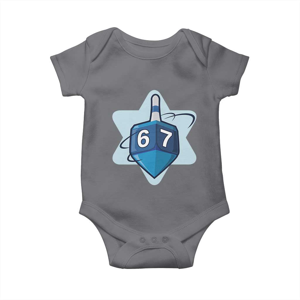 Funny Hanukkah 67 Baby Onesie Six Seven Meme Dreidel Star Of David - Wonder Print Shop