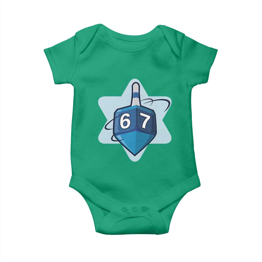Funny Hanukkah 67 Baby Onesie Six Seven Meme Dreidel Star Of David - Wonder Print Shop