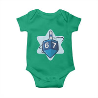Funny Hanukkah 67 Baby Onesie Six Seven Meme Dreidel Star Of David - Wonder Print Shop