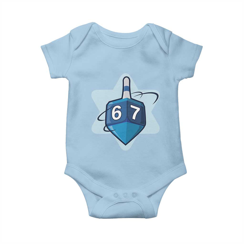 Funny Hanukkah 67 Baby Onesie Six Seven Meme Dreidel Star Of David - Wonder Print Shop