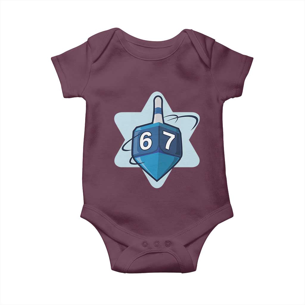 Funny Hanukkah 67 Baby Onesie Six Seven Meme Dreidel Star Of David - Wonder Print Shop