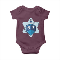 Funny Hanukkah 67 Baby Onesie Six Seven Meme Dreidel Star Of David - Wonder Print Shop
