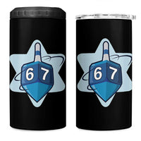 Funny Hanukkah 67 4 in 1 Can Cooler Tumbler Six Seven Meme Dreidel Star Of David - Wonder Print Shop