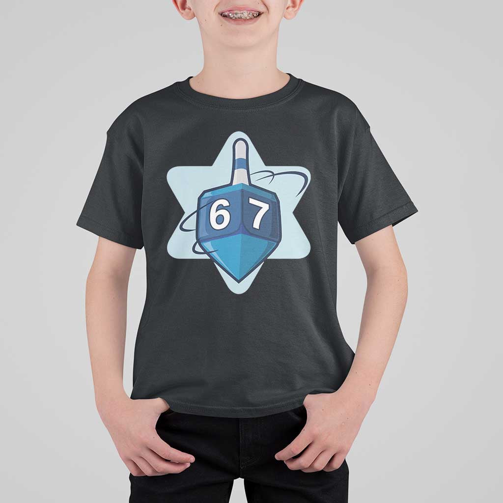 Funny Hanukkah 67 T Shirt For Kid Six Seven Meme Dreidel Star Of David - Wonder Print Shop