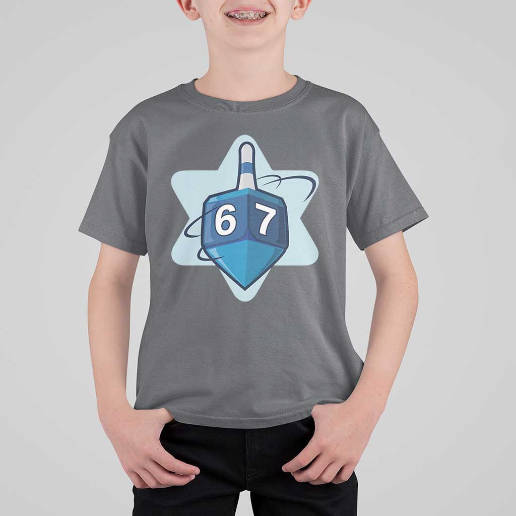 Funny Hanukkah 67 T Shirt For Kid Six Seven Meme Dreidel Star Of David - Wonder Print Shop
