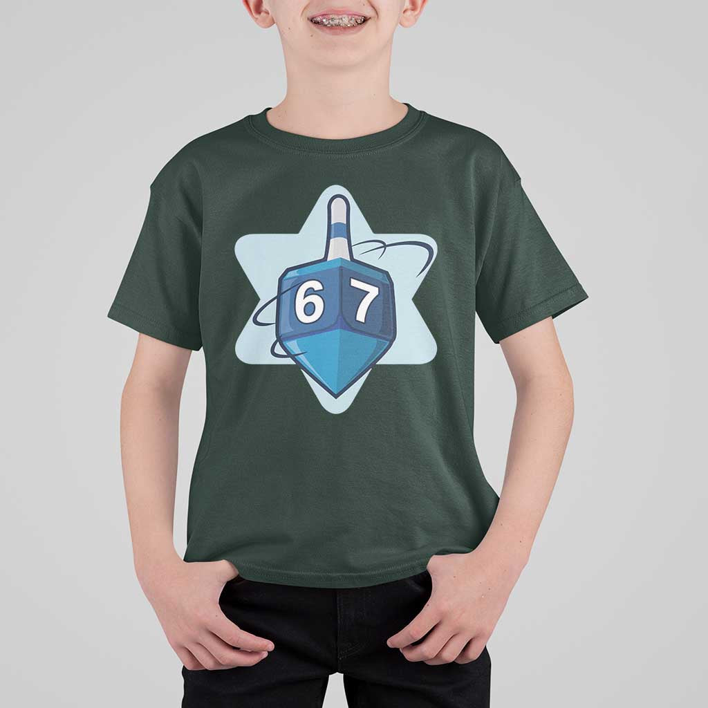 Funny Hanukkah 67 T Shirt For Kid Six Seven Meme Dreidel Star Of David - Wonder Print Shop
