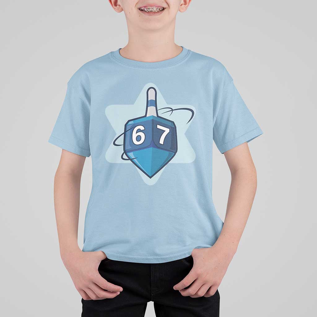 Funny Hanukkah 67 T Shirt For Kid Six Seven Meme Dreidel Star Of David - Wonder Print Shop