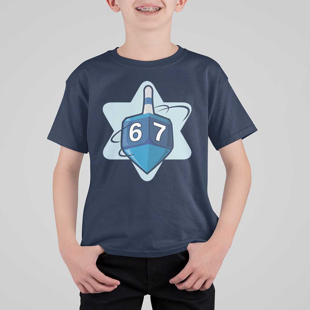 Funny Hanukkah 67 T Shirt For Kid Six Seven Meme Dreidel Star Of David - Wonder Print Shop