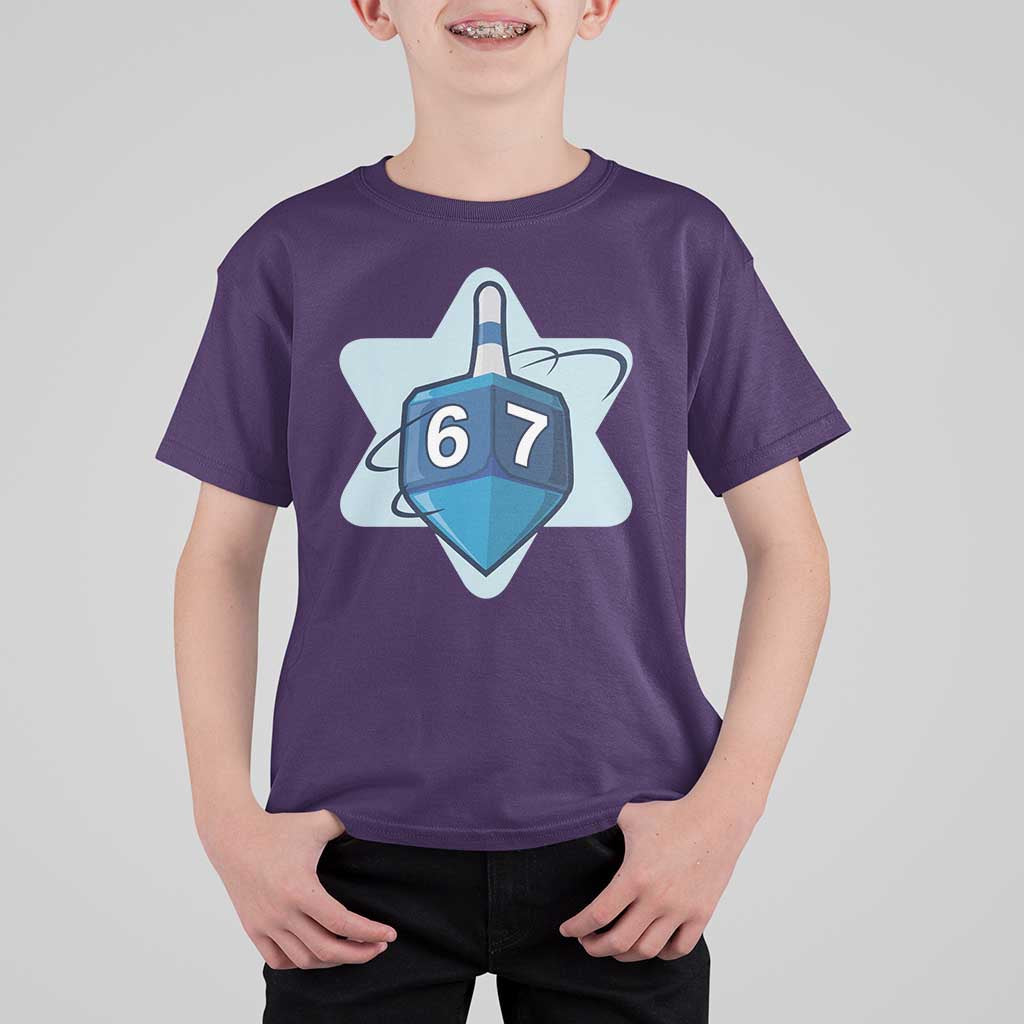 Funny Hanukkah 67 T Shirt For Kid Six Seven Meme Dreidel Star Of David - Wonder Print Shop