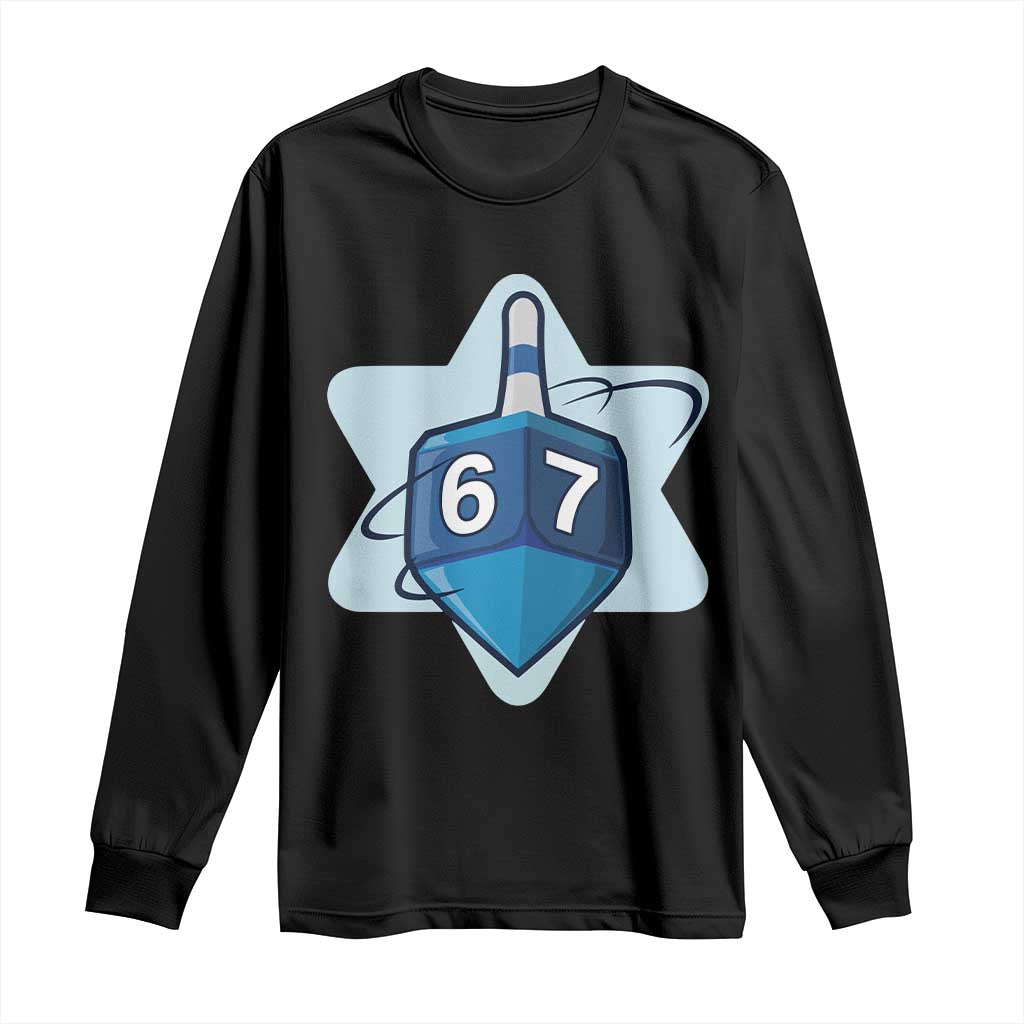 Funny Hanukkah 67 Long Sleeve Shirt Six Seven Meme Dreidel Star Of David - Wonder Print Shop