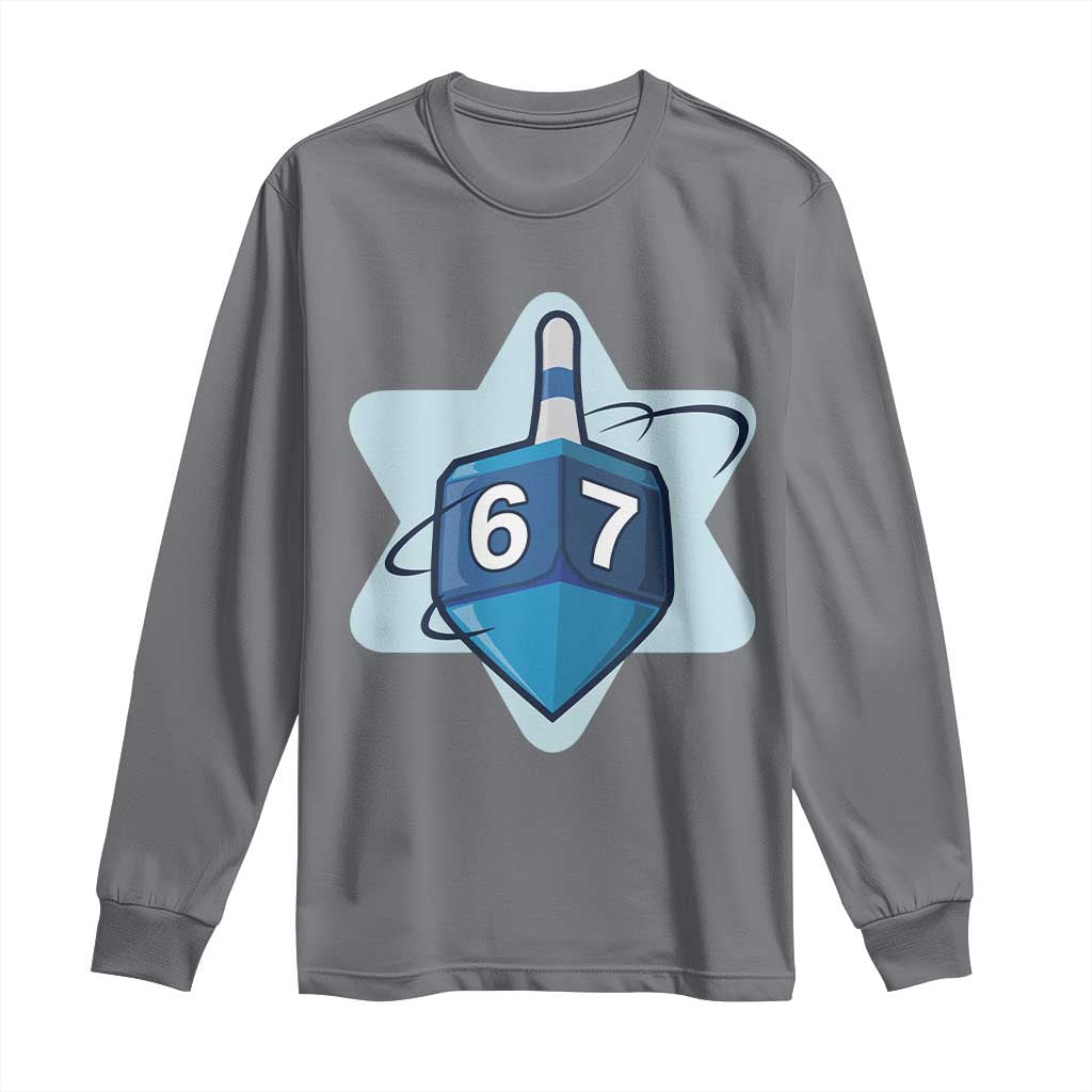 Funny Hanukkah 67 Long Sleeve Shirt Six Seven Meme Dreidel Star Of David - Wonder Print Shop