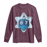 Funny Hanukkah 67 Long Sleeve Shirt Six Seven Meme Dreidel Star Of David - Wonder Print Shop